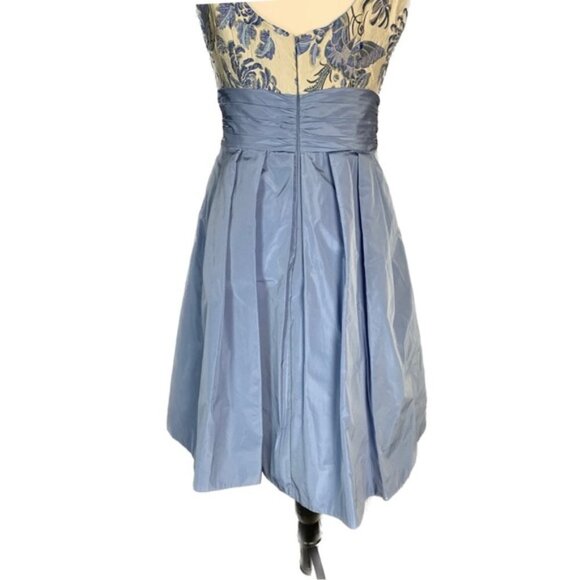 THEIA Silk-Blend Bateau Neckline Knee-Length Cocktail/Party Dress - Picture 10 of 15